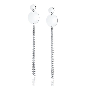 Silver (925) earrings - circles with chains