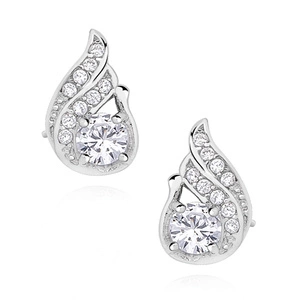 Silver (925) elegant earrings with zirconia