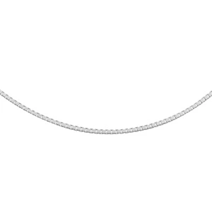 Silver (925) Venetian box chain - diamond-cut, rhodium-plated