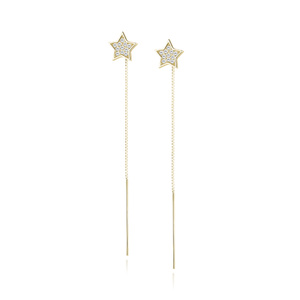 Silver (925) gold-plated stars earrings with zirconias