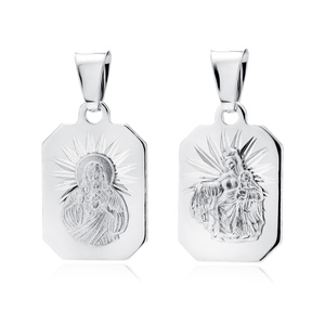 Silver (925) pendant - Jesus Christ / Scapular Mary, Blessed Virgin - double sided