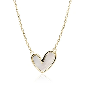 Silver (925) gold-plated necklace - heart with Nacre