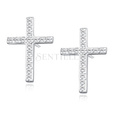 Silver (925) earrings with zirconia - crosses