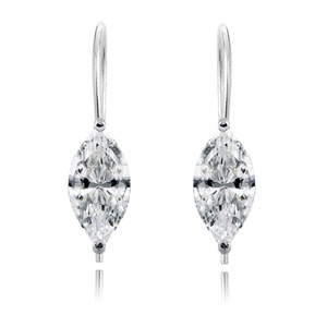 Silver (925) earrings marquise white zirconia