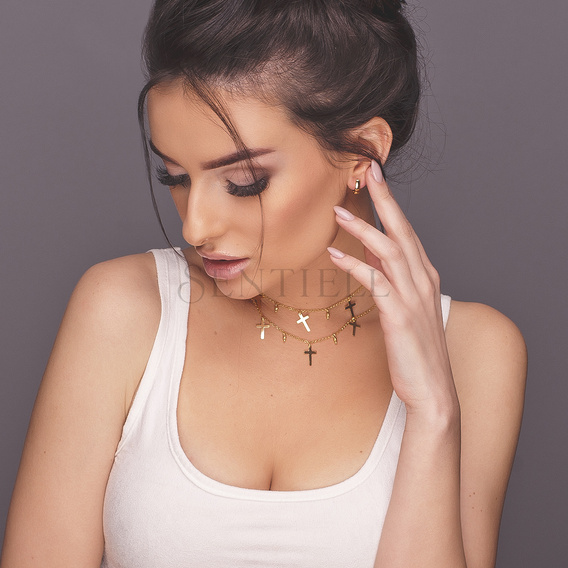 Silver (925) high polished earrings - gold-plated