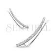 Silver (925) cuff earrings with zirconia