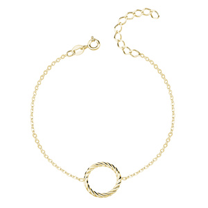 Silver (925) bracelet of celebrities with circle - pozłacana