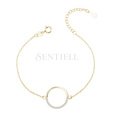 Silver (925) gold - plated bracelet - circle with zirconia