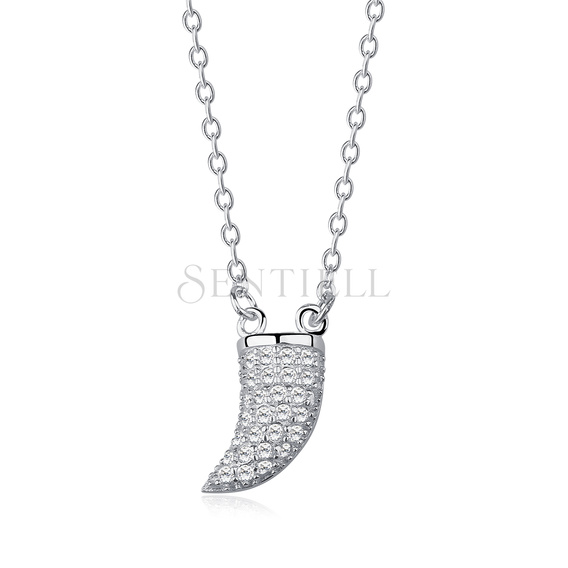 Silver (925) necklace - canine with zirconia