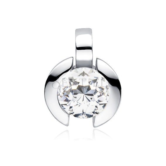 Silver (925) pendant with white zirconia