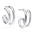 Silver (925) double hoop earrings