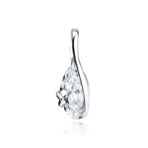 Silver (925) elegant pendant with white zirconia