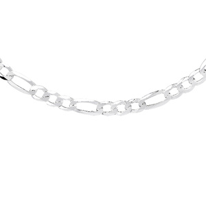 Silver (925) diamond-cut chain - figaro extra flat Ø 140