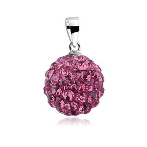 Silver (925) pendant disco ball 12mm rose