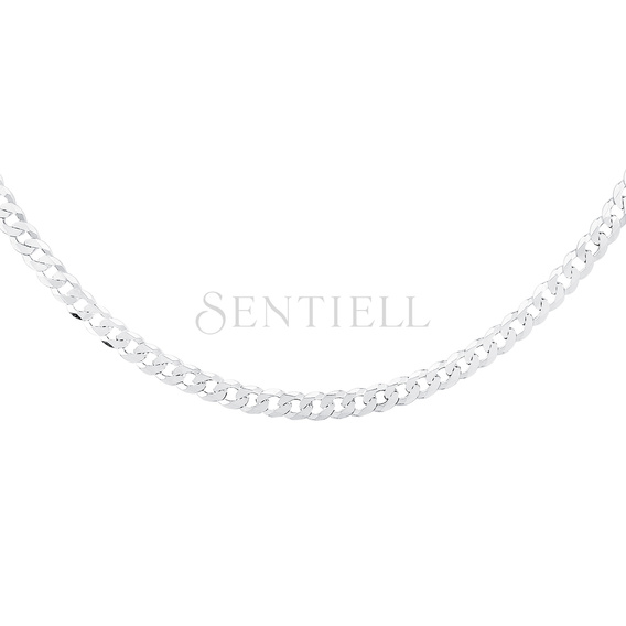 Silver (925) diamond-cut chain - curb extra flat Ø 140