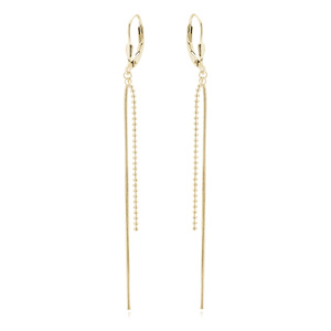 Silver (925) gold-plated earrings with chains