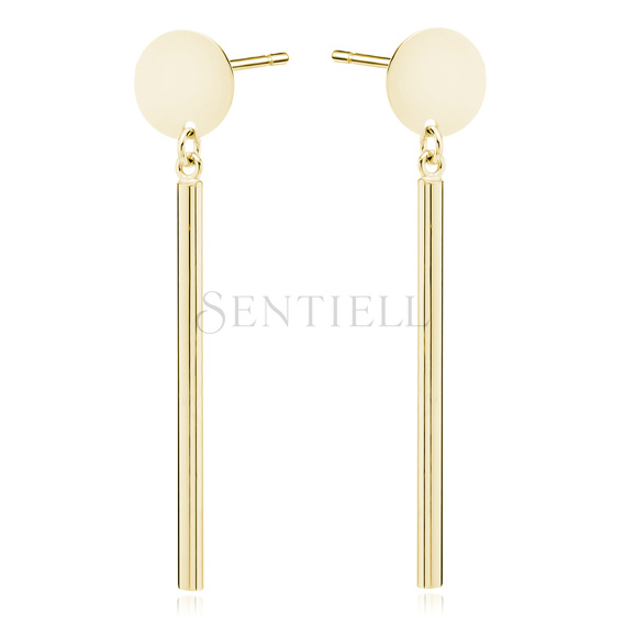 Silver (925) gold-plated earrings round plate with wire