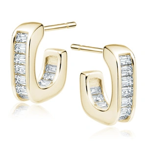 Silver (925) gold-plated earrings with white zirconias