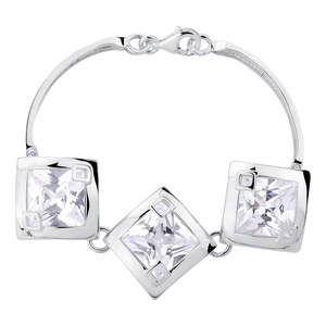 Silver (925) bracelet big white zirconia