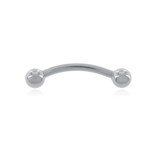 Stainless steel (316L) banana piercing for eyebrow - balls