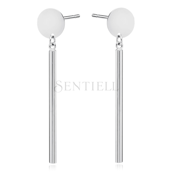 Silver (925) earrings round plate with wire