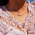 Silver (925) necklace - wing with zirconia, rose gold-plated