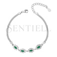 Silver (925) fashionable bracelet with emerald zirconias