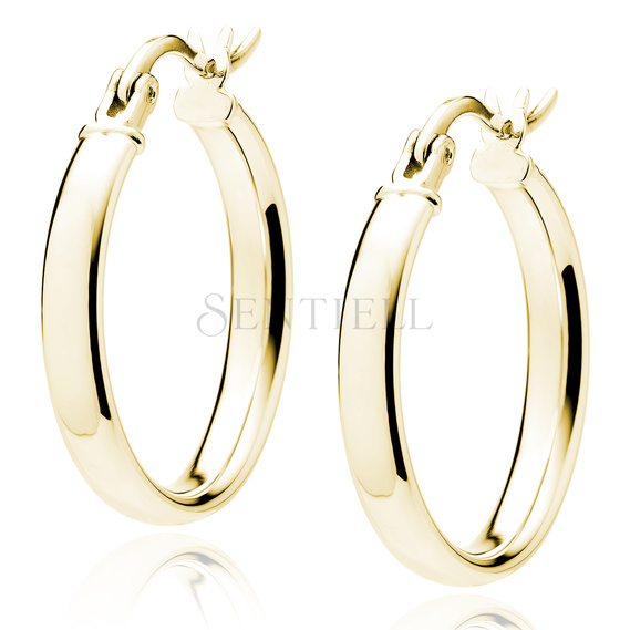 Silver (925) gold-plated earrings hoops - highly polished