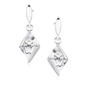 Silver (925) Earrings white zirconia