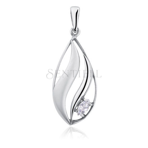 Silver (925) pendant zirconia  cardboard