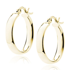 Silver (925) gold-plated earrings hoops - highly polished