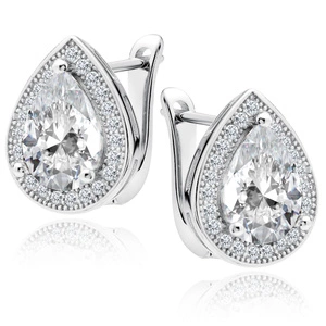 Silver (925) earrings with white zirconia