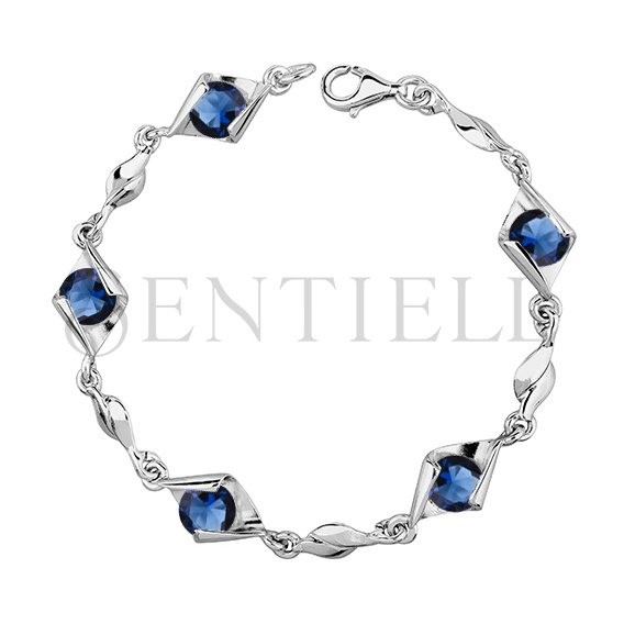 Silver (925) bracelet with sapphire zirconia