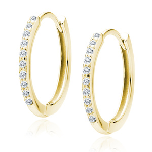 Silver (925) gold-plated earrings hoop with zirconias