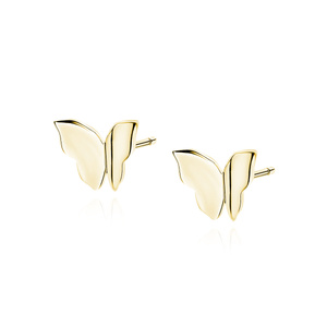 Silver (925) gold-plated earrings - butterfly