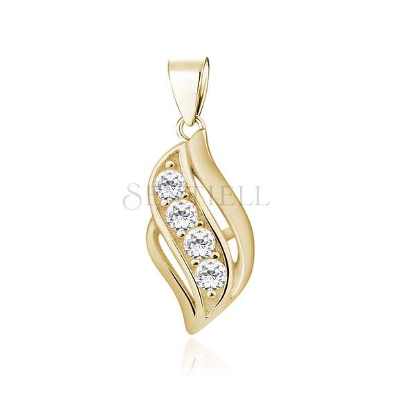 Silver (925) gold-plated pendant with white zirconia