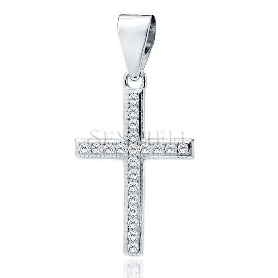 Silver (925) pendant cross with zirconia