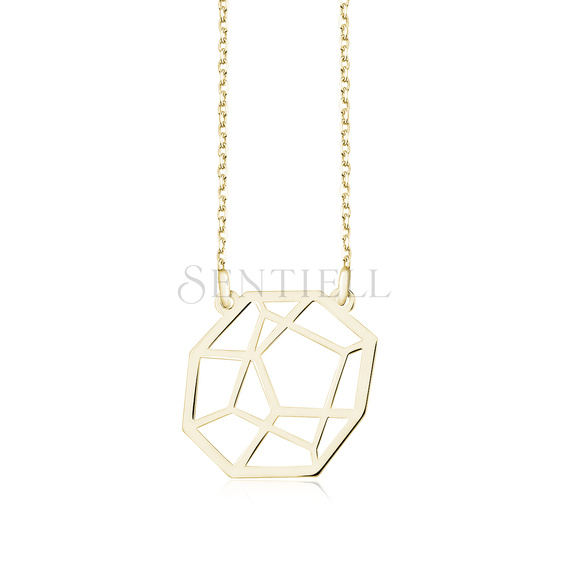 Silver (925) necklace - Origami gold-plated