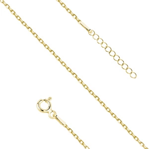 Silver (925) anklet diamond cut anchor gold-plated chain