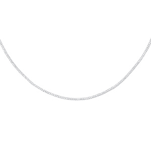 Silver (925) diamond-cut chain - curb extra flat Ø 040 rhodium-plated