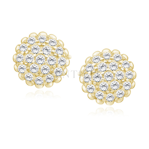 Silver (925) gold-plated earrings with zirconia