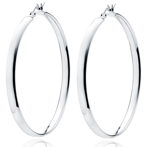 Silver (925) earrings hoops - highly polished