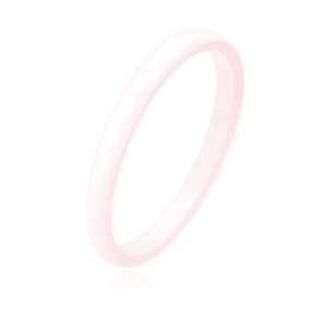 Pink faceted ceramic ring 3mm