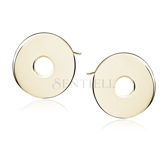 Silver (925) earrings celebrity, gold-plated circles