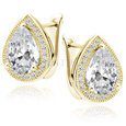 Silver (925) gold-plated earrings with white zirconia