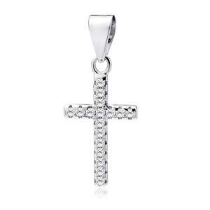 Silver (925) pendant cross with zirconia