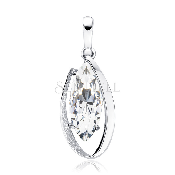 Silver (925) pendant with white zirconia