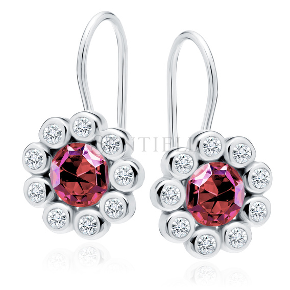 Silver (925) earrings with pink zirconia