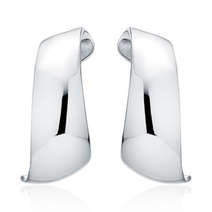 Silver (925) earrings - plain twisted silver