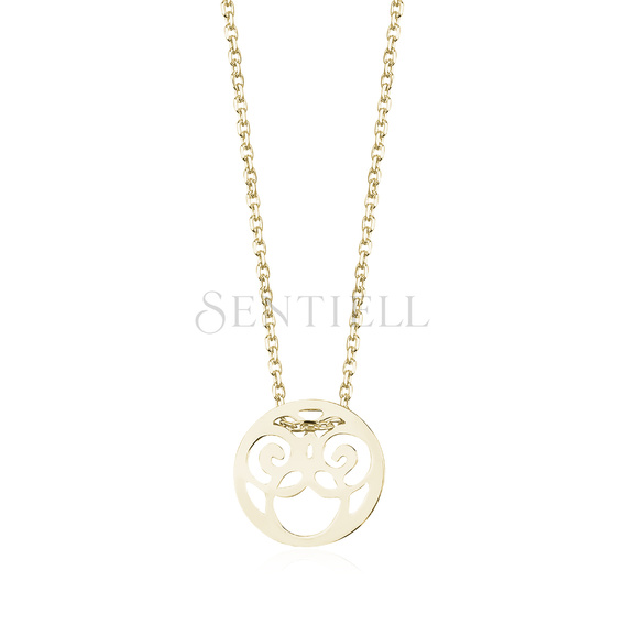 Silver (925) necklace - openwork circle, gold-plated